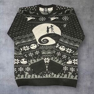 Disney Tim Burton Nightmare Before Christmas Holiday Sweater Black Size Large